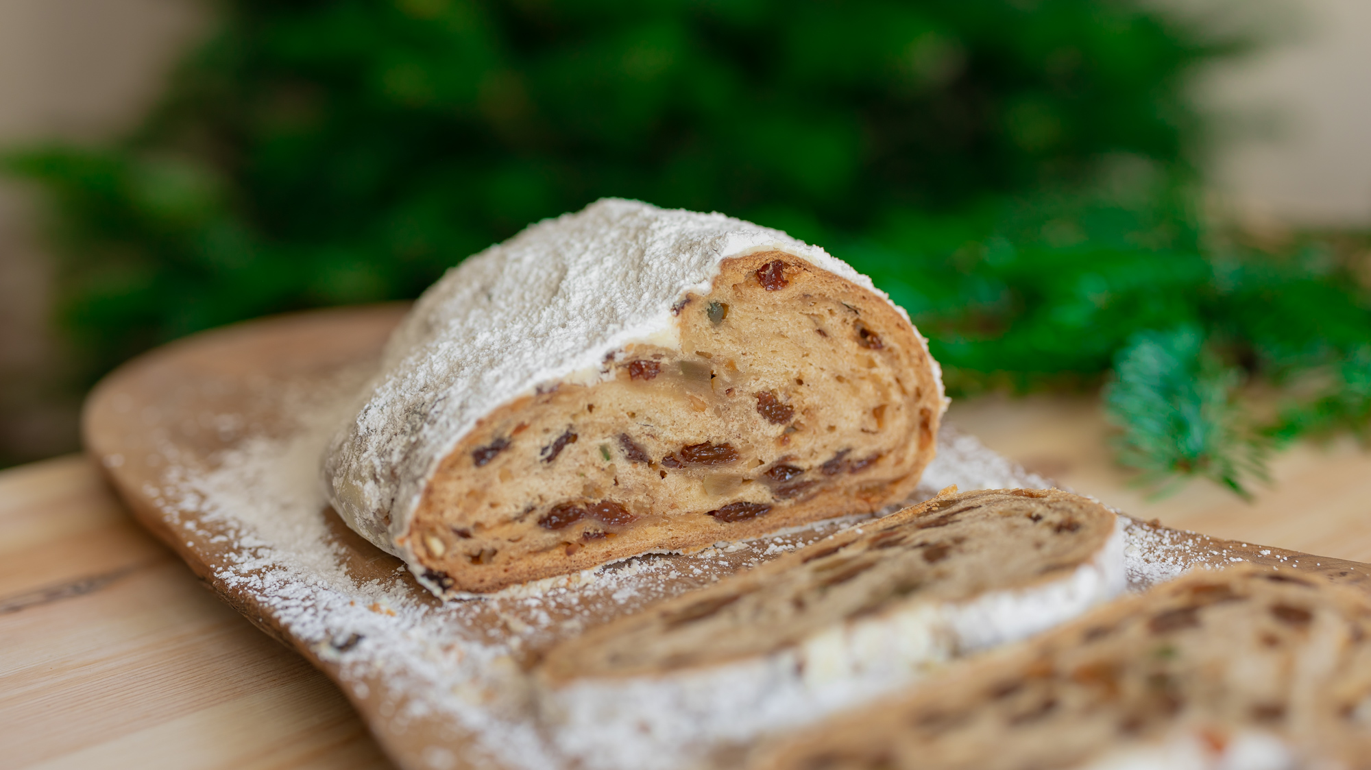 A traditional Stollen made with Sourdough